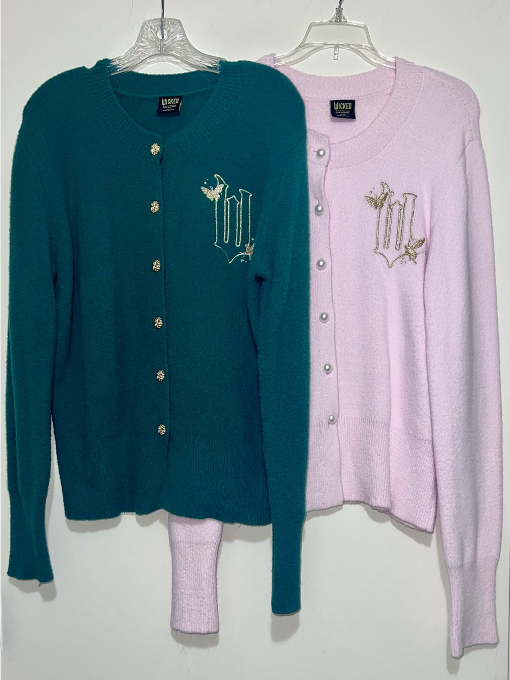 Wicked X Paul Tazewell Set Of 2 Cardigan Sweaters Pink And Green Women's Size L